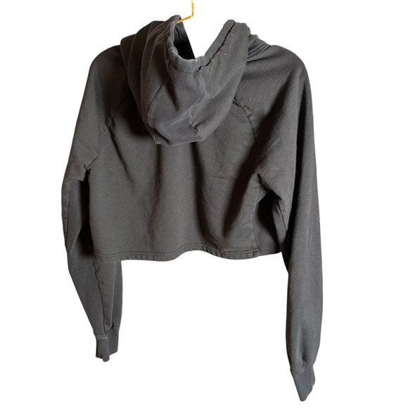 Gymshark Black Cropped Hoodie Long Sleeve Athletic Workout Top Womens L - Picture 11 of 11